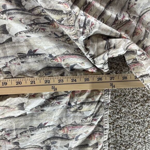 Reel Legends Shirt Adult Extra Large All Over Fish Print Button Up Fishing Mens - Picture 9 of 11